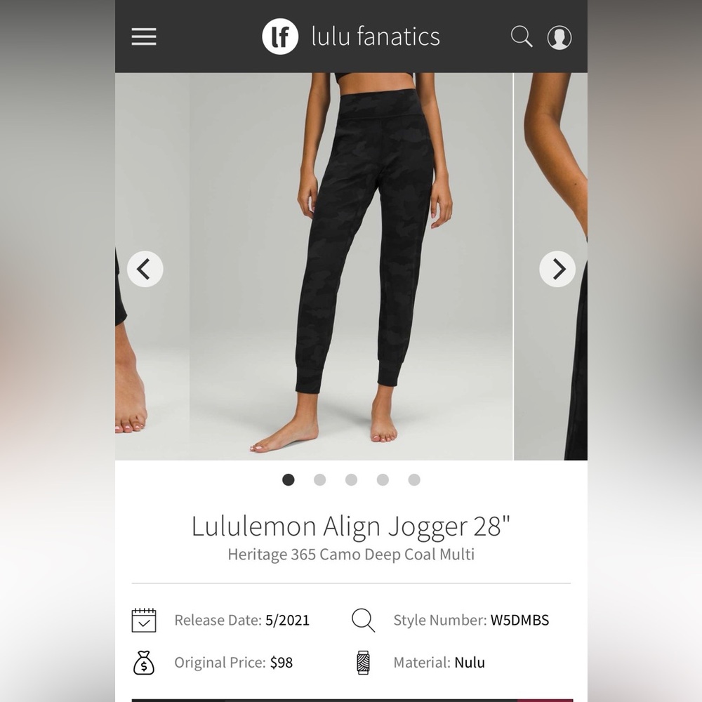 Lululemon Athletica Jogger in Black Camo